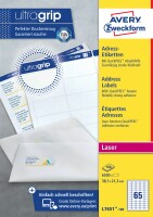 AVERY ZWECKFORM Adressetiketten 38,1x21,2mm L7651-100 weiss 6500 Stk./100