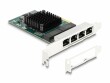 DeLock Netzwerkkarte 4x RJ45 Gigabit, PCI-Express x1