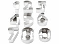 Paderno Guetzli-Ausstecher 9 Stück, Zahlen, Detailfarbe: Silber