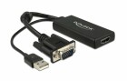 DeLock Konverter VGA - HDMI, mit Audio, Kabeltyp: Konverter