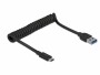 DeLock USB 3.0-Spiralkabel 10Gbps USB A - USB C