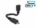 DeLock USB2.0 Shapekabel, Micro-B,(m-f),OTG, 15cm