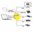 Roline USB Typ C Dockingstation - 4K HDMI - 3x USB 3.2 Gen 1 - 1x SD/MicroSD Kartenleser - 1x PD