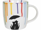 Könitz Universaltasse Rainbowdrops Cats 350 ml, 1 Stück, Weiss