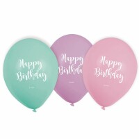 NEUTRAL Ballons Happy Birthday 22.8cm 9903713 Pastel 6 Stück