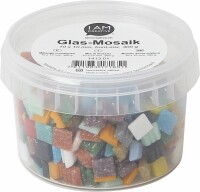 I AM CREATIVE Glas Mosaik 1413.01 Bunt Mix, 10x10mm, 300g, Kein