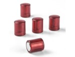 supermagnete Haftmagnet Zylindrisch 5 Stück, Rot/Transparent
