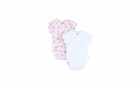 noukie's noukies Kurzarm-Wickelbody 2er Set, Weiss & Rosa mit