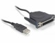 DeLock Adapterkabel USB - DB25 1.6 m, Kabeltyp: Adapterkabel