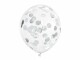 Partydeco Konfetti Luftballon rund Ø 30 cm, Transparent/Silber