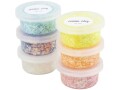 Creativ Company Modelliermasse Glitter Clay 6 x 20 ml, Pastellfarben