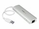 StarTech.com - 3 Port Portable USB 3.0 Hub plus GbE - Hub with Built-In Cable