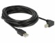 DeLock Delock USB2.0-Kabel A-B: 5m, USB-B Anschluss 90ø