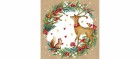 Braun + Company Weihnachtsservietten Tier im Kranz 33 cm x 33