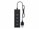 RaidSonic ICY BOX USB-Hub IB-HUB1409-U3, Stromversorgung: USB, Anzahl