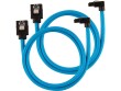 Corsair SATA3-Kabel Premium Set Blau 60 cm gewinkelt