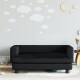 vidaXL Kindersofa mit Hocker Schwarz 100x50x30 cm Samt