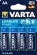 VARTA Batterie Longlife Power - 04906 121 AA/LR06, 4 Stück