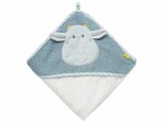 fehn Baby-Kapuzentuch Little Castle, Detailfarbe: Weiss, Blau