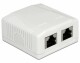 DeLock Gehäuse RJ45 Cat.6A LSA 2-fach, Detailfarbe: Weiss