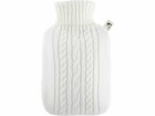 Hugo Frosch Wärmflasche PVC Strickbezug weiss 1.8 l, Material: PVC