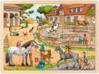 Goki Puzzle Einlegepuzzle Reiterhof, Motiv: Tiere