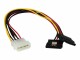 StarTech.com - 12in 4 Pin Molex LP4 to 2x Latching SATA Power Y Cable Adapter