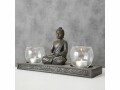 Boltze Windlicht Buddha 1 Stück, 32 cm, Detailfarbe: Bronze