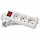 M-CAB SOCKET STRIP 3 PORT W/ SWITCH PROTECTIVE CONTACT WHITE