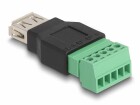 DeLock USB 2.0 Adapter USB-A Buchse - Terminalblock, USB