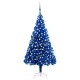 vidaXL Künstlicher Weihnachtsbaum Beleuchtung & Kugeln Blau 210 cm
