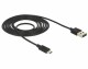 DeLock Easy USB2.0 Kabel, A - MicroB, 2m, SW