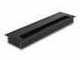 DeLock Einbaurahmen für Tisch mit Bürste 300x80x28mm, Schwarz