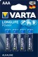 VARTA     Batterie Longlife Power - 04903 121 AAA/LR03, 4 Stück