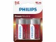 Philips Batterie Batterie Power Alkaline D 2 Stück, Batterietyp