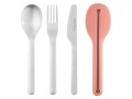 BergHOFF Besteck-Set to go Picknick Leo 3-teilig, Silber/Pink