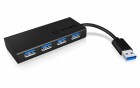 RaidSonic ICY BOX USB-Hub IB-AC6104-B, Stromversorgung: USB, Anzahl