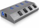 ICY BOX   4 Port Hub & Charger   USB 3.0 - IBHUB1405 Aluminium