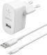 Belkin Boost Charge USB-A Wall Charger + Lightning Cable (12W) - white