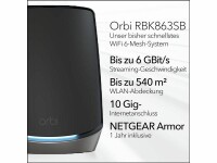 NETGEAR Orbi Tri-Band WiFi 6 Mesh System RBK863SB-100EUS 3er