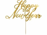 Partydeco Kuchen-Topper Happy New Year 1 Stück, Gold, Material