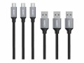 AUKEY ImpulseCable USB-A-to-C bl. CBCMD1 3 Pack 1.0 m Nylon Alu