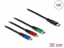 DeLock USB-Ladekabel USB C - Lightning/Micro-USB B/USB C 0.3