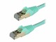 StarTech.com - 1.5m CAT6A Ethernet Cable, 10 Gigabit Shielded Snagless RJ45 100W PoE Patch Cord, CAT 6A 10GbE STP Network Cable w/Strain Relief, Aqua, Fluke Tested/UL Certified Wiring/TIA - Category 6A - 26AWG (6ASPAT150CMAQ)