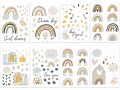 Papierdrachen Wandtattoo-Set Regenbogen, Material: Papier, Detailfarbe