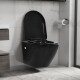 vidaXL Wand-WC ohne Spülrand Keramik Schwarz