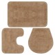 vidaXL Badematten-Set 3-tlg. Stoff Beige