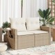 vidaXL , 2-Sitzer-Sofa:, Farbe: Beige, Material: PE-Rattan