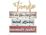 G. Wurm Schild Familie 33 x 36 cm, Holz, Motiv