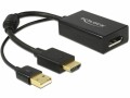 DeLock Adapter HDMI – Displayport Schwarz, 4K, USB-Strom, Kabeltyp